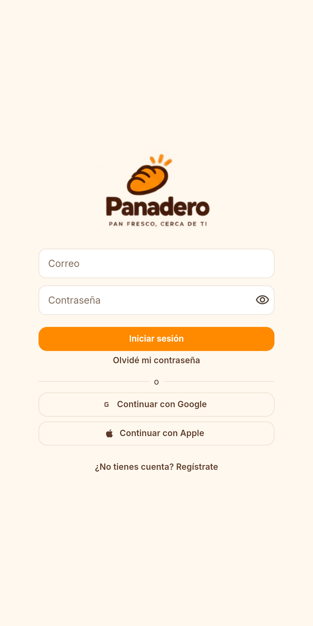 Pantalla de la app
